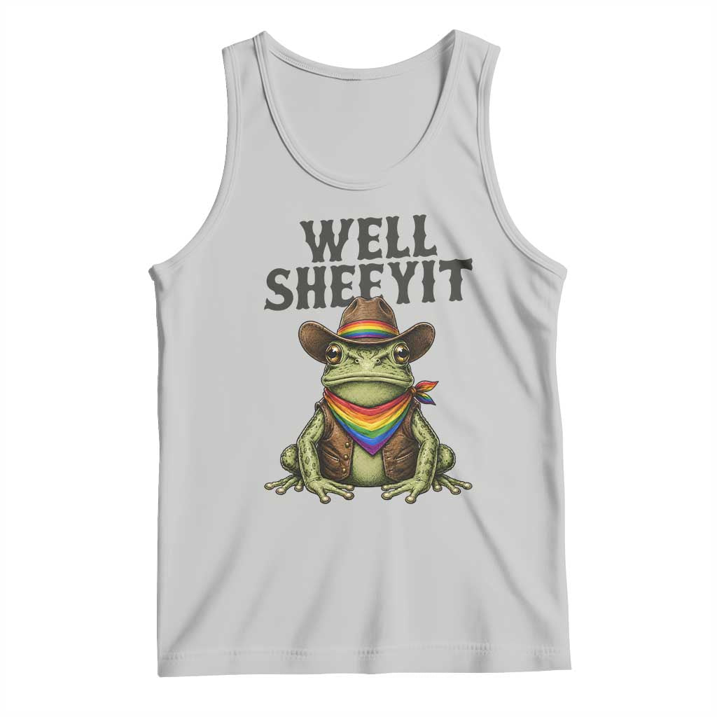 Pride Frog LGBT Rainbow Tank Top Well Sheeyit Country Western TS14 Ash Print Your Wear