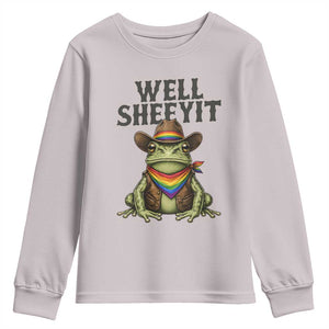 Pride Frog LGBT Rainbow Youth Sweatshirt Well Sheeyit Country Western TS14 Ice Gray Print Your Wear