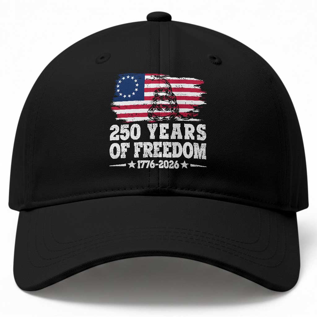 250 Years Of Freedom Baseball Cap Gadsden Flag American Patriot US TS14 Print Your Wear