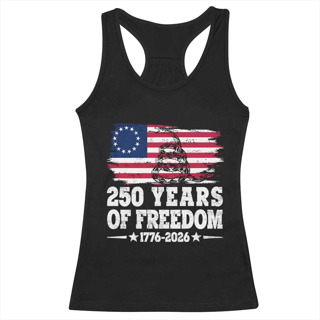 250 Years Of Freedom Racerback Tank Top Gadsden Flag American Patriot US TS14 Black Print Your Wear