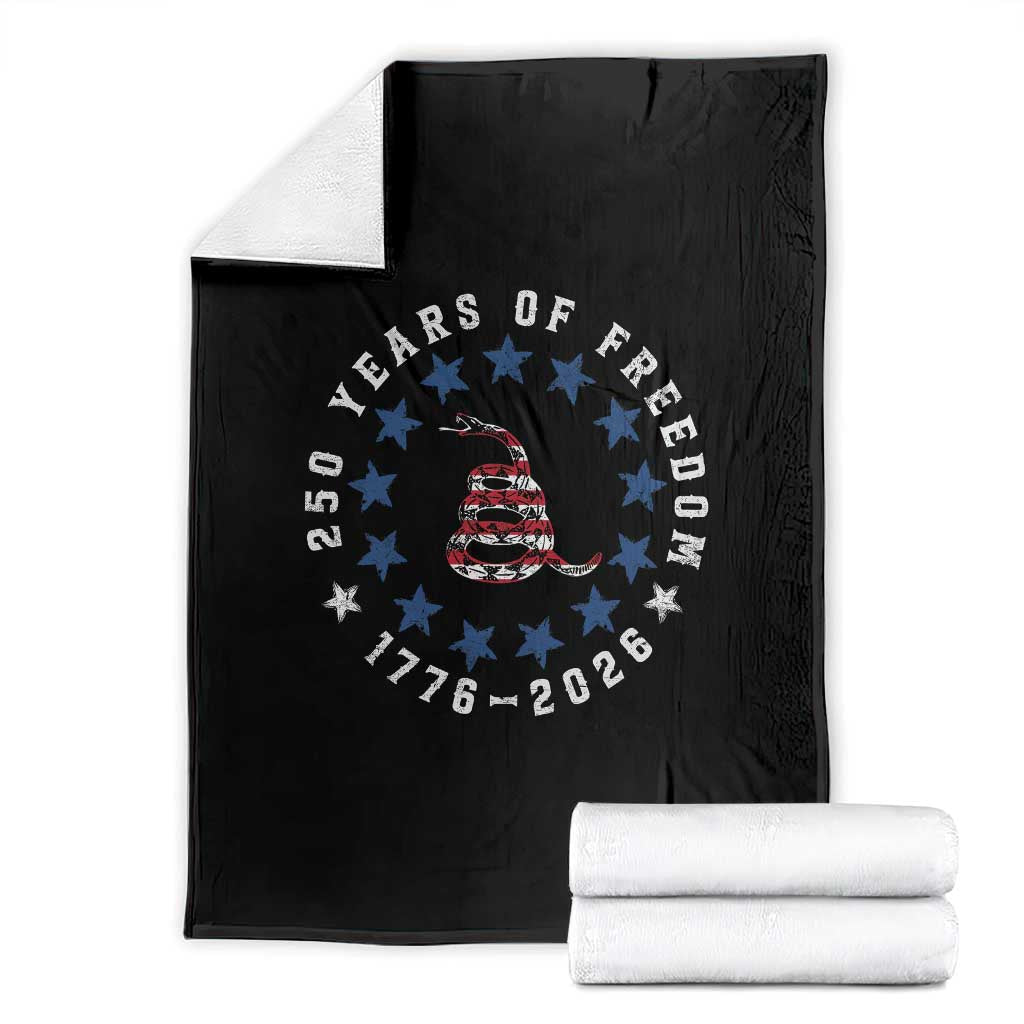 250 Years Of Freedom Throw Blanket Gadsden Betty Ross Flag Ring of Stars American Patriot US TS14 Black Print Your Wear