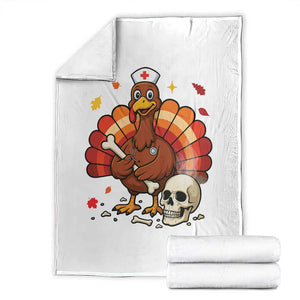 Funny Thanksgiving Nurse Turkey Throw Blanket Fall RN TS14 Black Print Your Wear