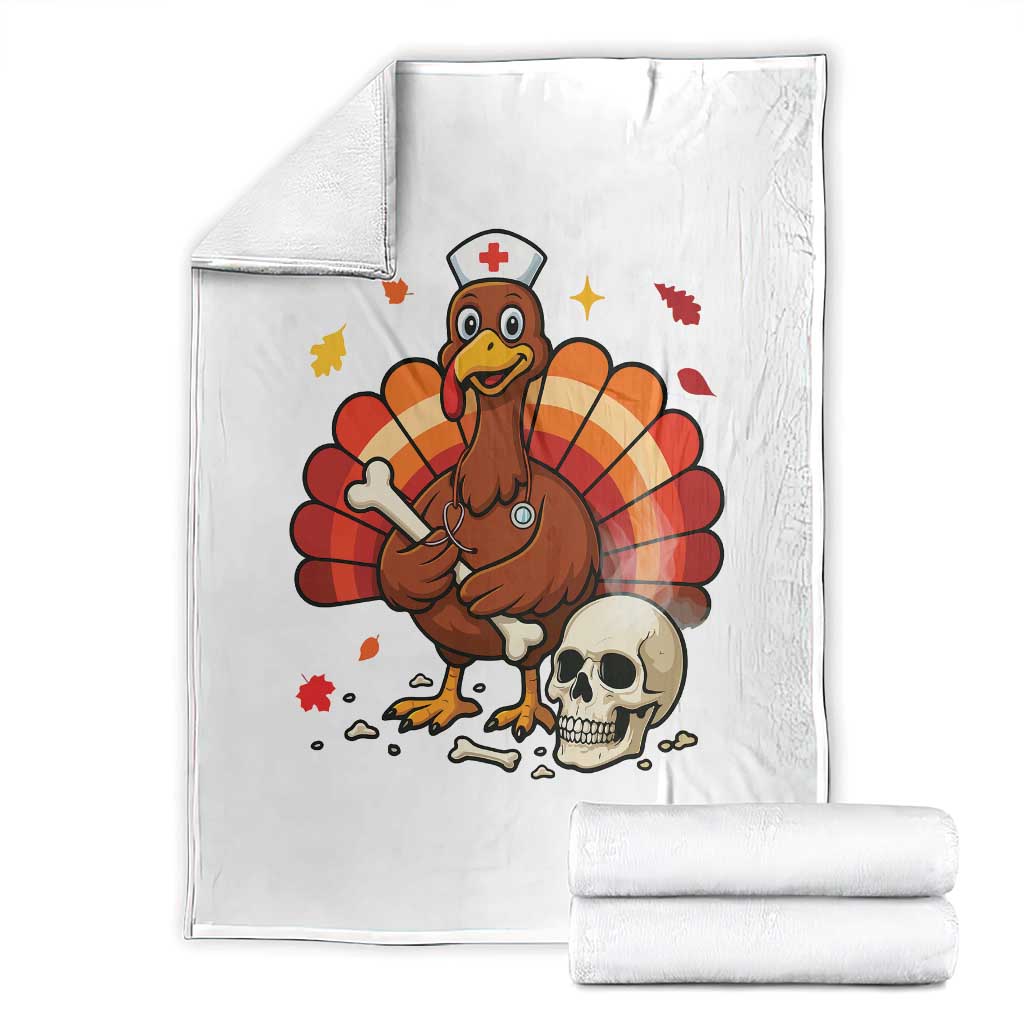 Funny Thanksgiving Nurse Turkey Throw Blanket Fall RN TS14 Black Print Your Wear