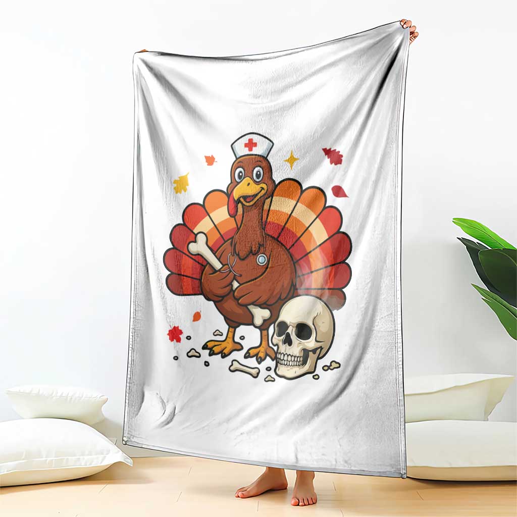 Funny Thanksgiving Nurse Turkey Throw Blanket Fall RN TS14 Print Your Wear