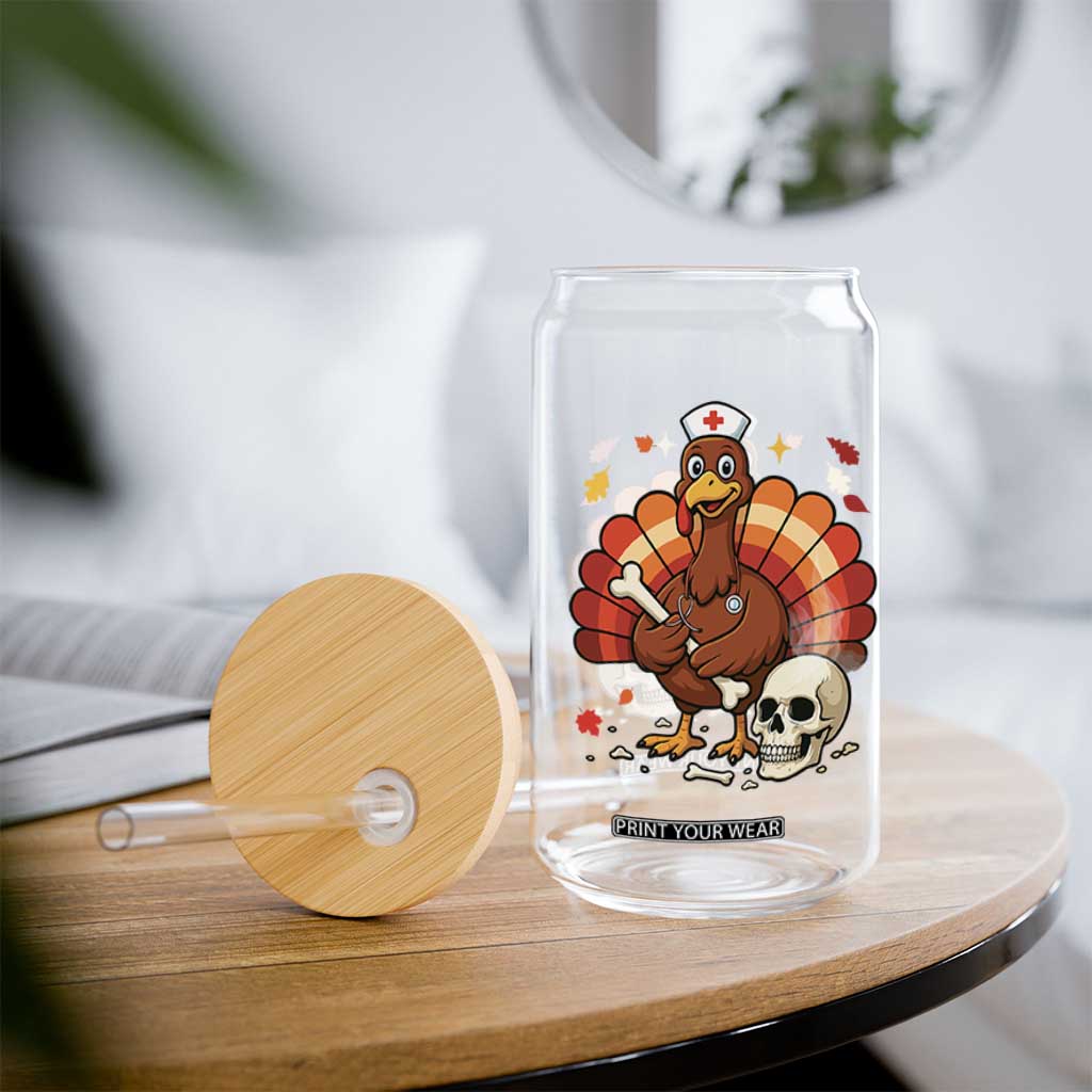 Funny Thanksgiving Nurse Turkey Glass Can Fall RN TS14 Print Your Wear