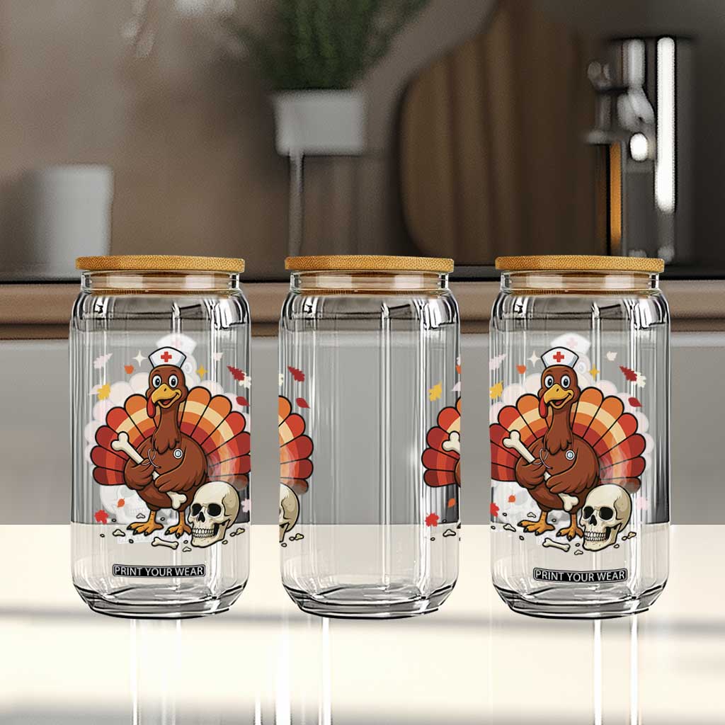 Funny Thanksgiving Nurse Turkey Glass Can Fall RN TS14 Print Your Wear