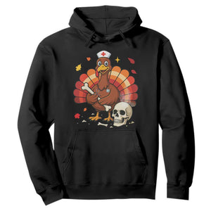 Funny Thanksgiving Nurse Turkey Hoodie Fall RN TS14 Black Print Your Wear