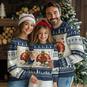 Funny Thanksgiving Nurse Turkey Ugly Christmas Sweater Fall RN TS14 Beige Navy Print Your Wear