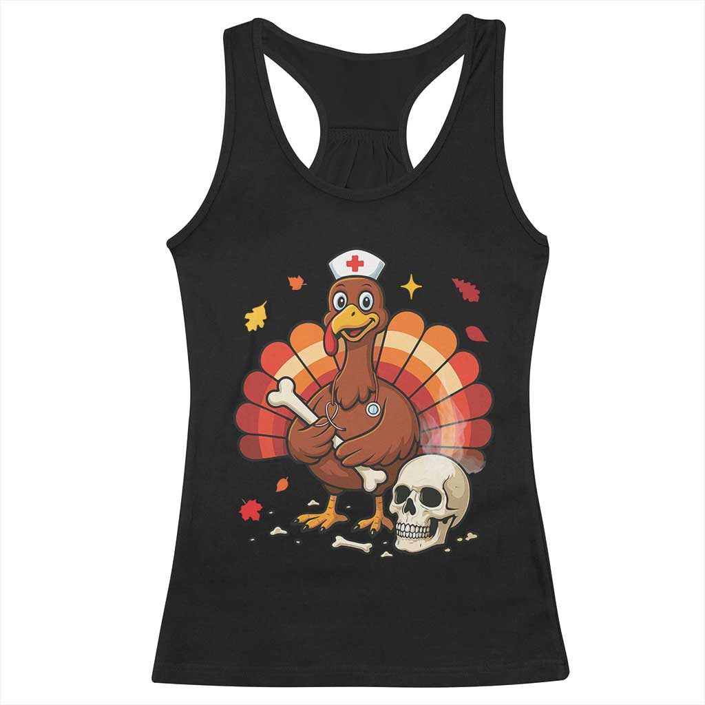 Funny Thanksgiving Nurse Turkey Racerback Tank Top Fall RN TS14 Black Print Your Wear
