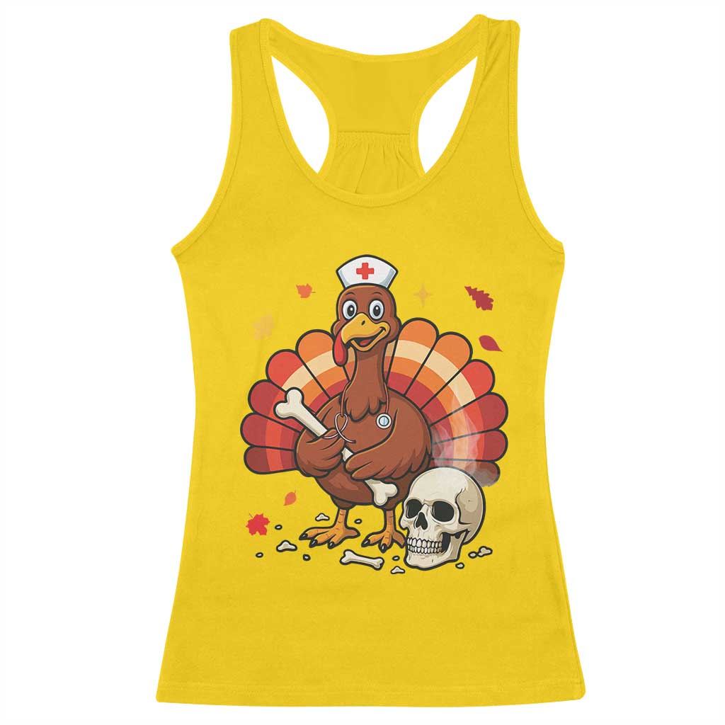 Funny Thanksgiving Nurse Turkey Racerback Tank Top Fall RN TS14 Daisy Print Your Wear