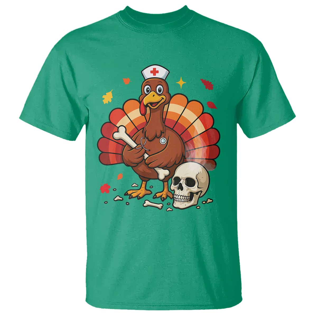 Funny Thanksgiving Nurse Turkey T Shirt Fall RN TS14 Irish Green Print Your Wear