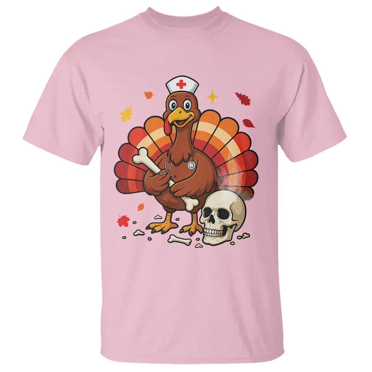 Funny Thanksgiving Nurse Turkey T Shirt Fall RN TS14 Light Pink Print Your Wear