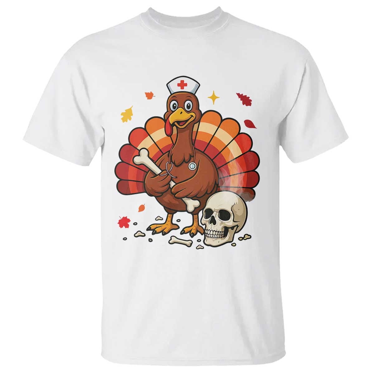Funny Thanksgiving Nurse Turkey T Shirt Fall RN TS14 White Print Your Wear