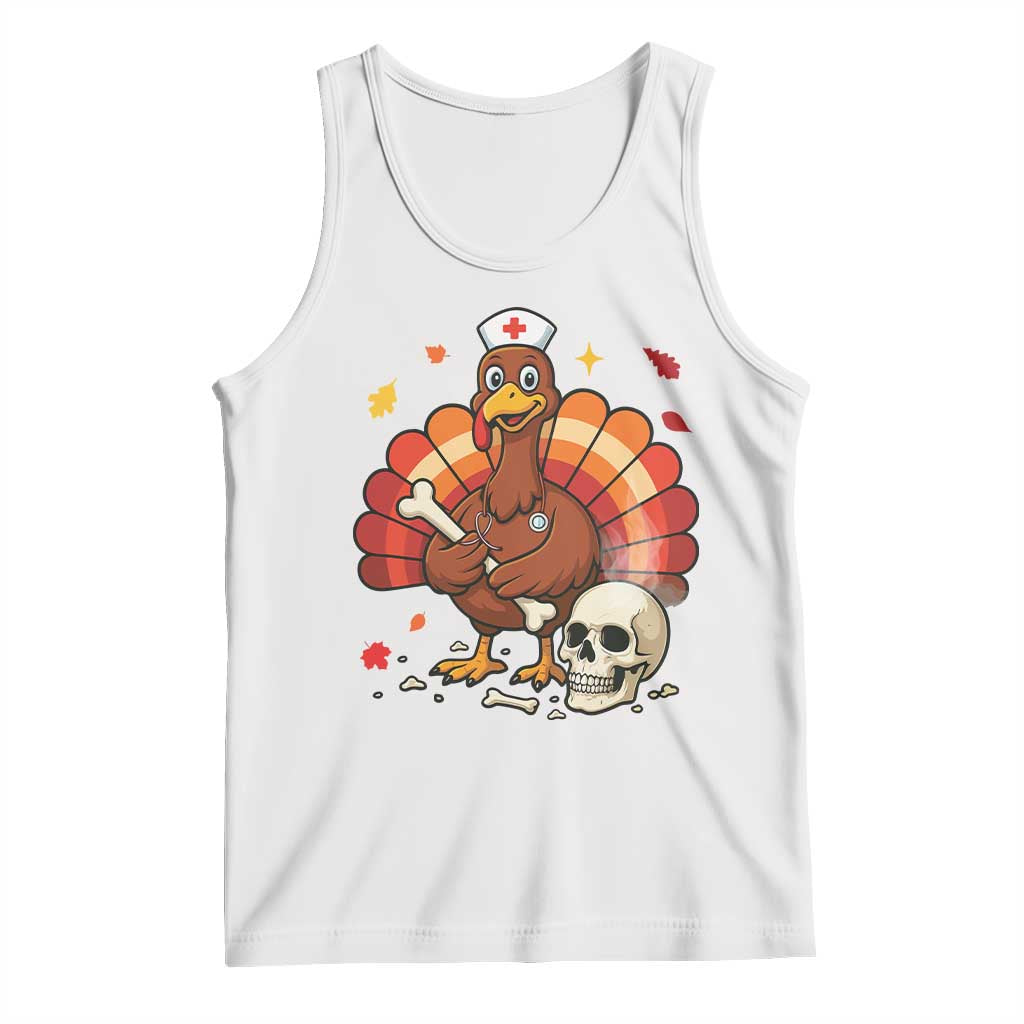 Funny Thanksgiving Nurse Turkey Tank Top Fall RN TS14 White Print Your Wear