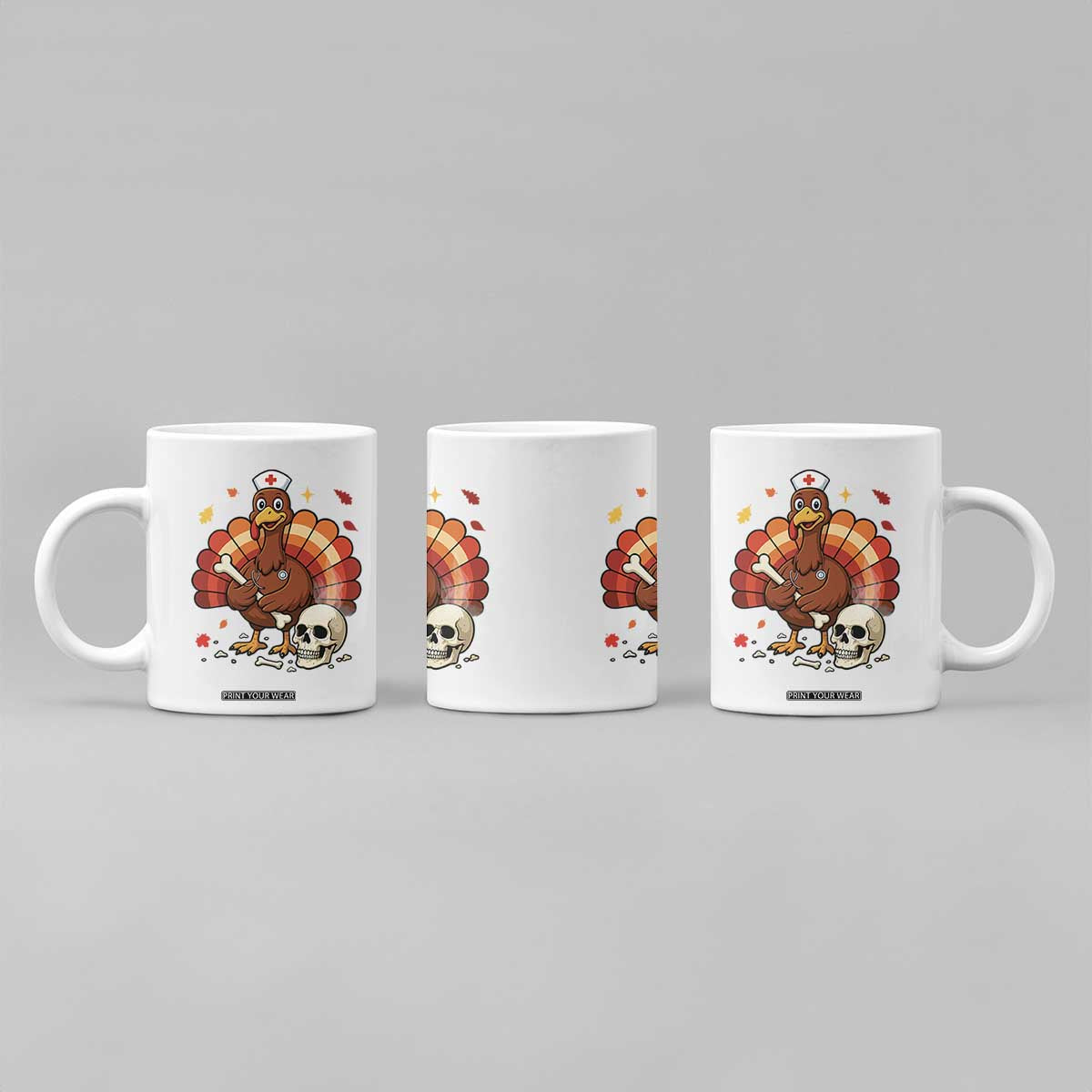 Funny Thanksgiving Nurse Turkey Coffee Mug Fall RN TS14 Print Your Wear