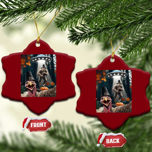 Thanksgiving Funny Bigfoot Turkey Selfie Ceramic Ornament TS14 Print Your Wear