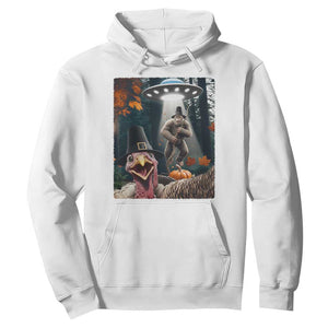 Thanksgiving Funny Bigfoot Turkey Selfie Hoodie TS14 White Print Your Wear