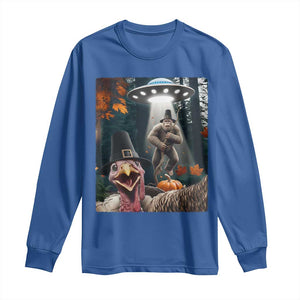 Thanksgiving Funny Bigfoot Turkey Selfie Long Sleeve Shirt TS14 Royal Blue Print Your Wear