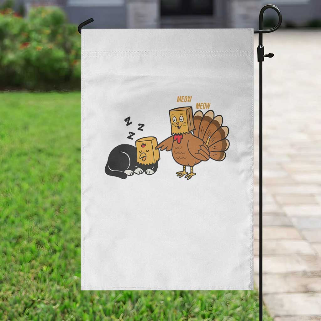 Funny Thanksgiving Garden Flag Turkey Fake Cat Meow TS14 Print Your Wear