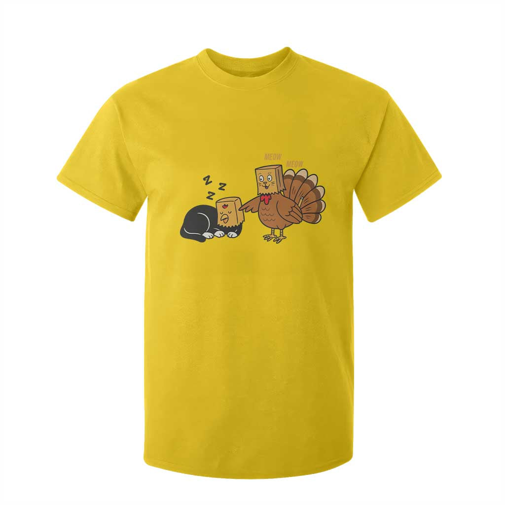 Funny Thanksgiving T Shirt For Kid Turkey Fake Cat Meow TS14 Daisy Print Your Wear