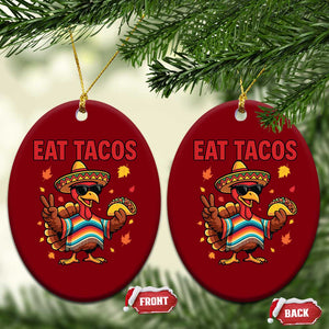 Funny Turkey Thanksgiving Ceramic Ornament Eat Tacos TS14 Print Your Wear