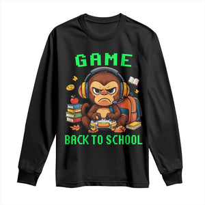 Funny Video Game Long Sleeve Shirt Cute Monkey Back To School TS14 Black Print Your Wear