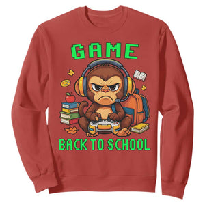 Funny Video Game Sweatshirt Cute Monkey Back To School TS14 Red Print Your Wear