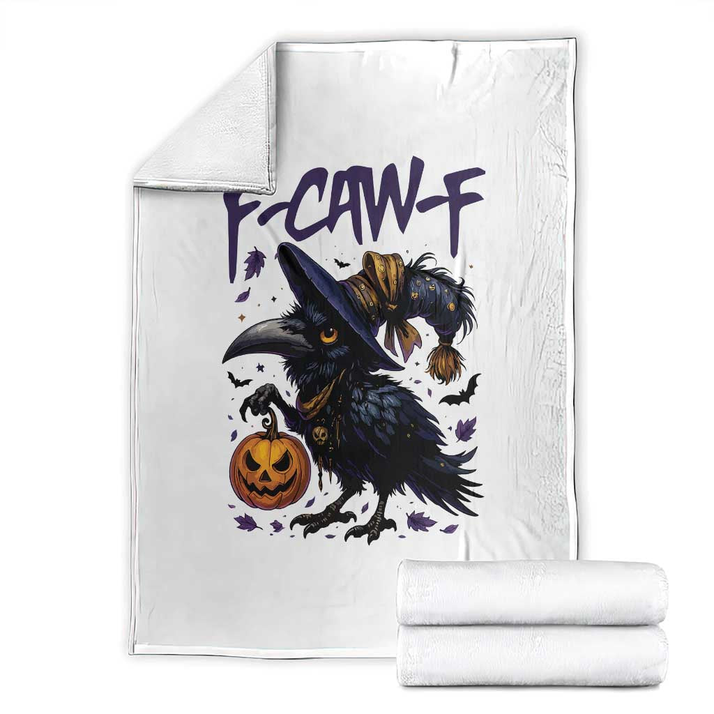 F Caw F Black Crow Halloween Meme Throw Blanket TS14 Black Print Your Wear