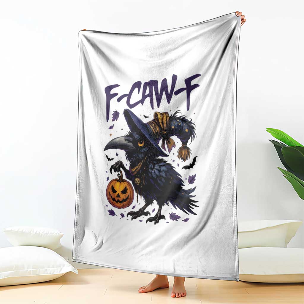 F Caw F Black Crow Halloween Meme Throw Blanket TS14 Print Your Wear