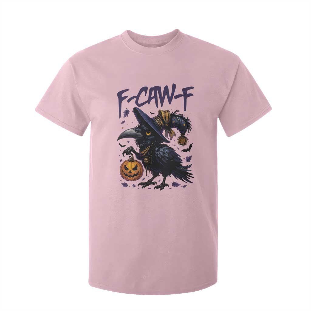 F Caw F Black Crow Halloween Meme T Shirt For Kid TS14 Light Pink Print Your Wear