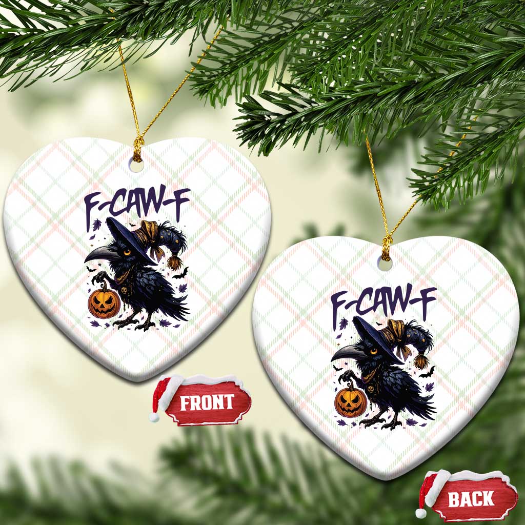 F Caw F Black Crow Halloween Meme Ceramic Ornament TS14 Print Your Wear