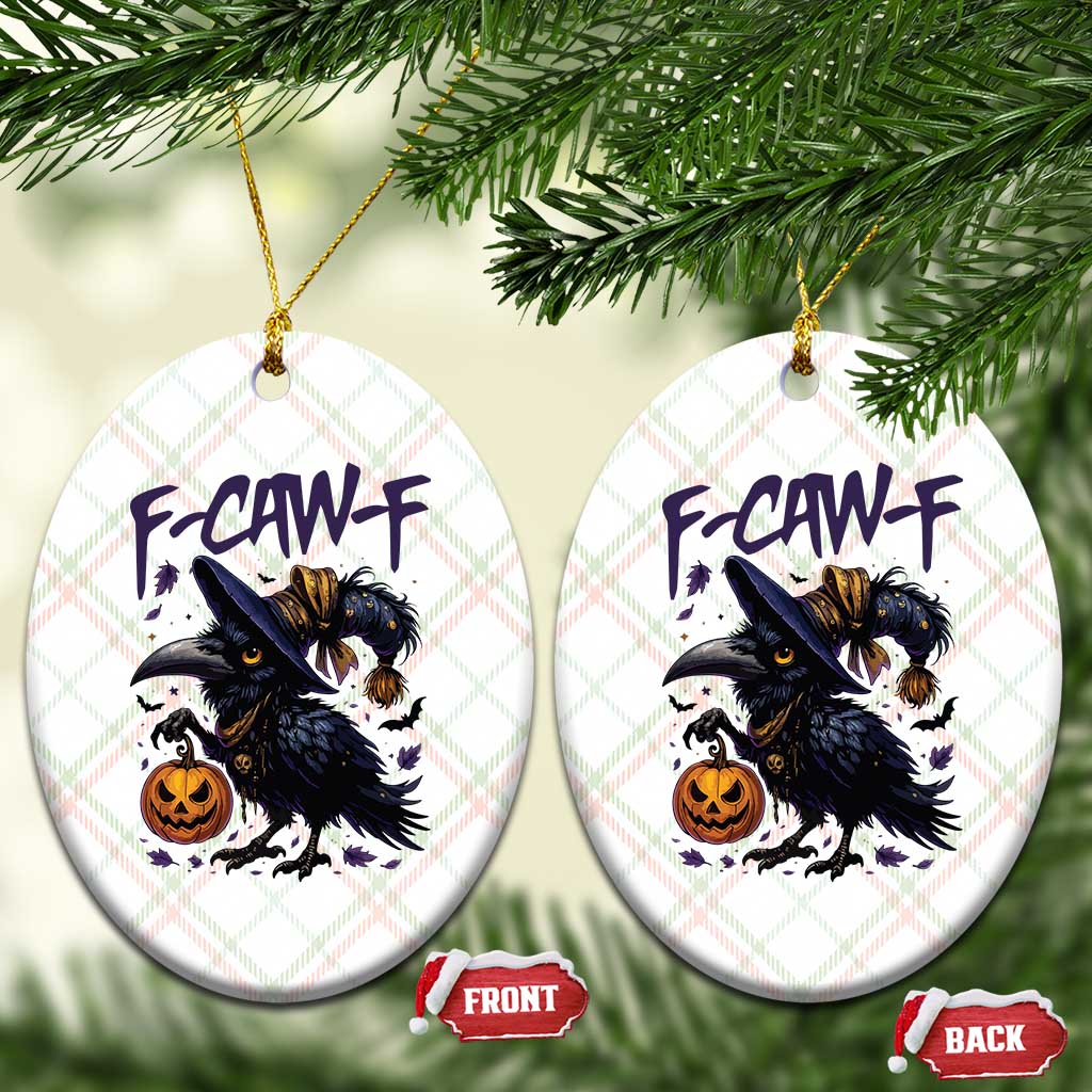 F Caw F Black Crow Halloween Meme Ceramic Ornament TS14 Print Your Wear