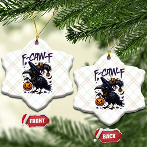 F Caw F Black Crow Halloween Meme Ceramic Ornament TS14 Print Your Wear