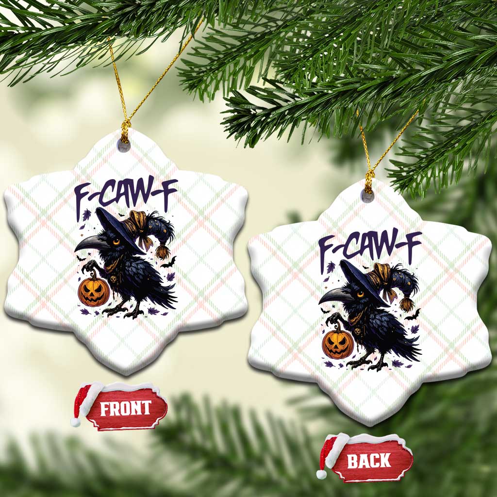 F Caw F Black Crow Halloween Meme Ceramic Ornament TS14 Print Your Wear