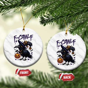 F Caw F Black Crow Halloween Meme Ceramic Ornament TS14 1pc White Marble Print Your Wear