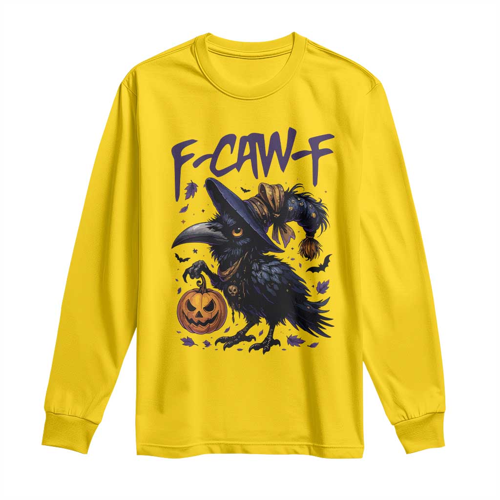 F Caw F Black Crow Halloween Meme Long Sleeve Shirt TS14 Daisy Print Your Wear