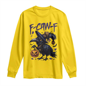 F Caw F Black Crow Halloween Meme Long Sleeve Shirt TS14 Daisy Print Your Wear