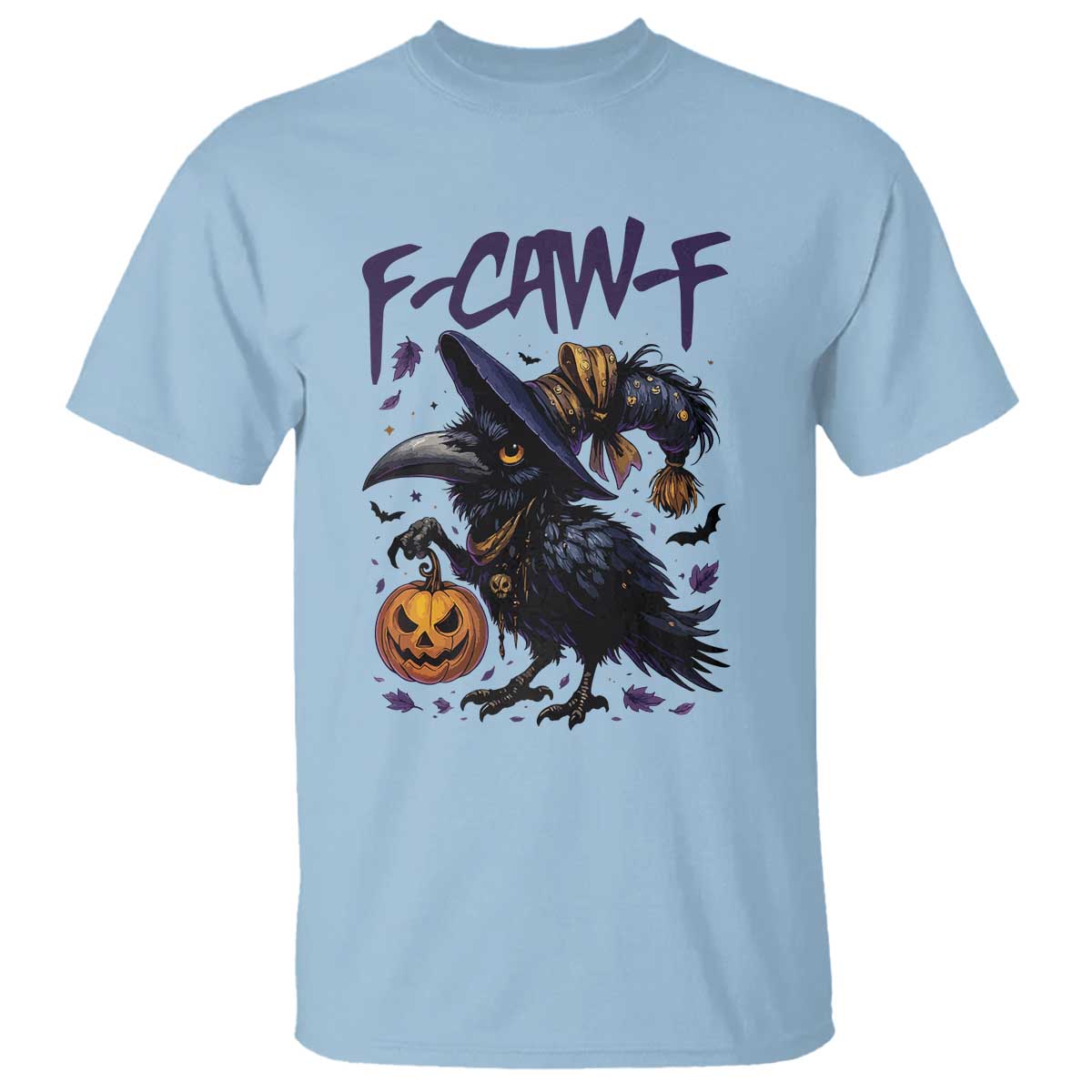 F Caw F Black Crow Halloween Meme T Shirt TS14 Light Blue Print Your Wear