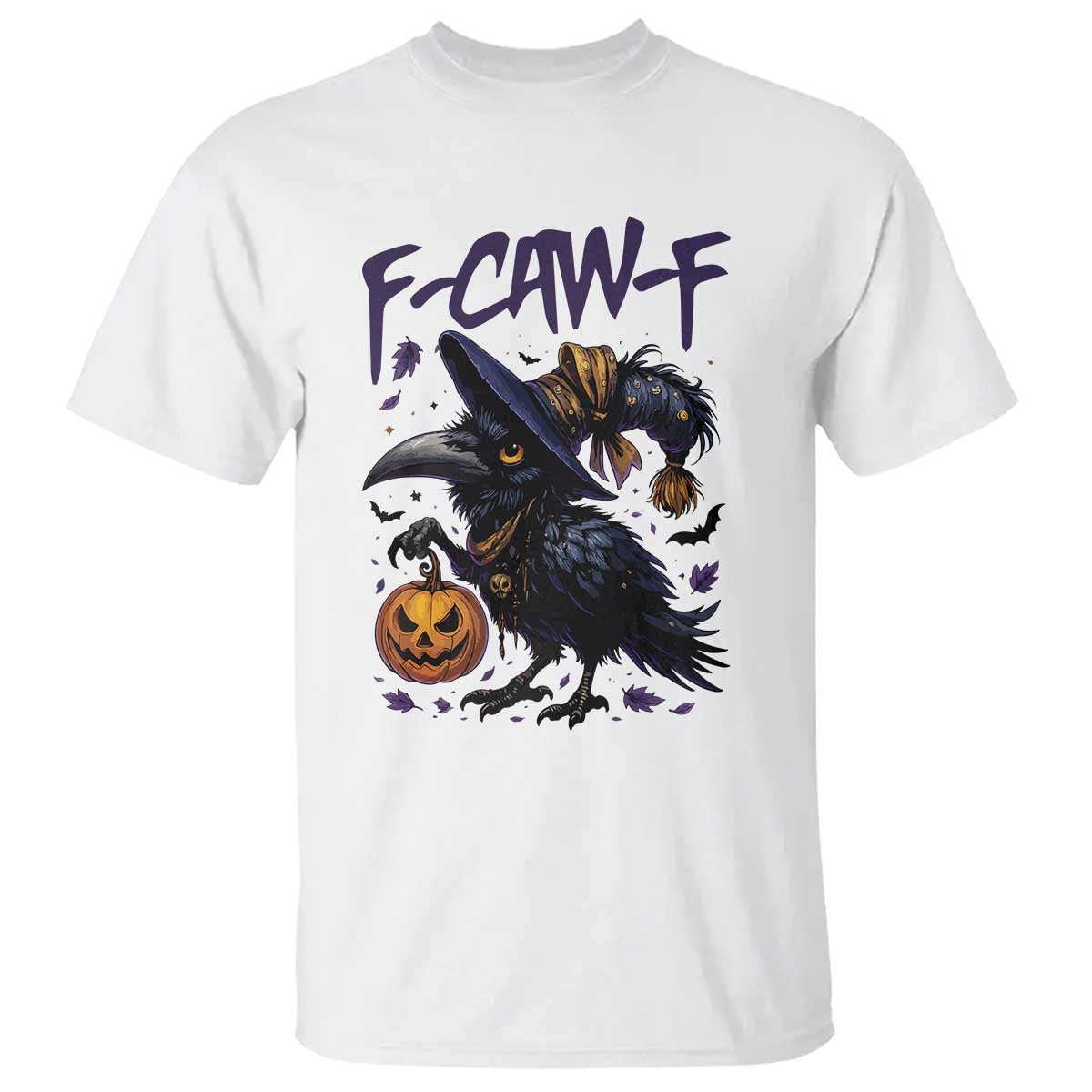 F Caw F Black Crow Halloween Meme T Shirt TS14 White Print Your Wear