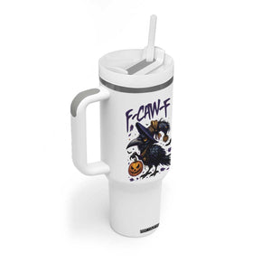 F Caw F Black Crow Halloween Meme Tumbler With Handle TS14 Print Your Wear