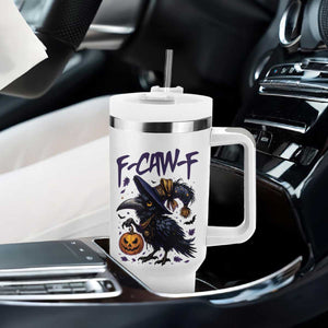 F Caw F Black Crow Halloween Meme Tumbler With Handle TS14 Print Your Wear