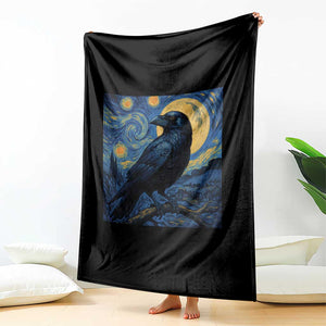 Starry Night Raven Moon Van Gogh Throw Blanket TS14 Print Your Wear