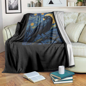 Starry Night Raven Moon Van Gogh Throw Blanket TS14 Print Your Wear