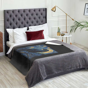 Starry Night Raven Moon Van Gogh Throw Blanket TS14 Print Your Wear