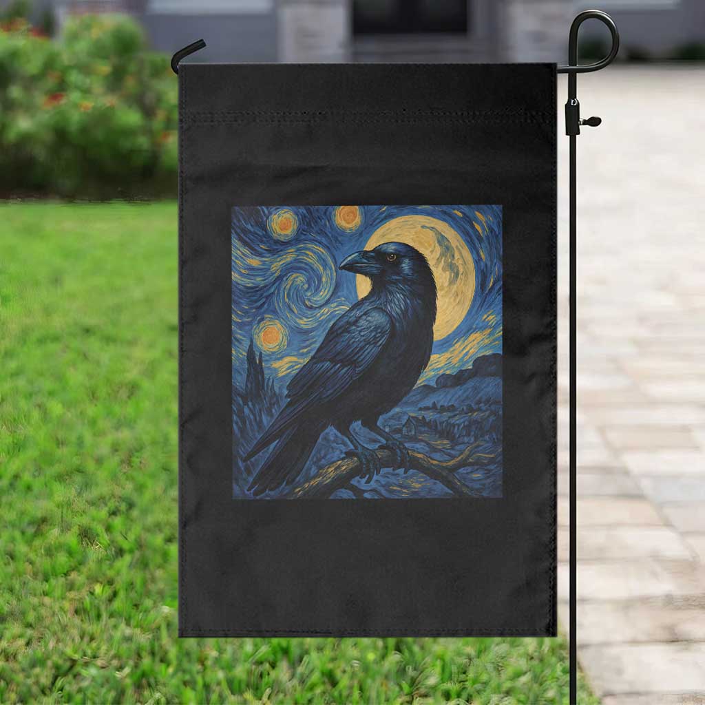 Starry Night Raven Moon Van Gogh Garden Flag TS14 Print Your Wear