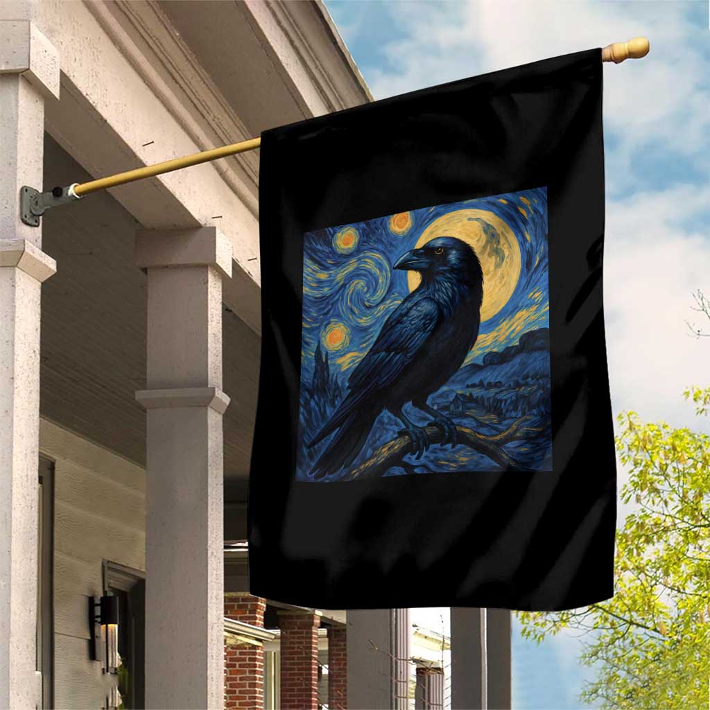 Starry Night Raven Moon Van Gogh Garden Flag TS14 Print Your Wear