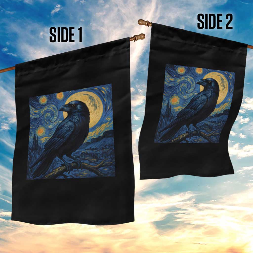Starry Night Raven Moon Van Gogh Garden Flag TS14 Print Your Wear