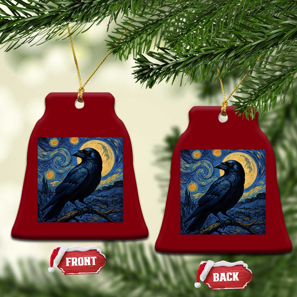 Starry Night Raven Moon Van Gogh Ceramic Ornament TS14 Print Your Wear