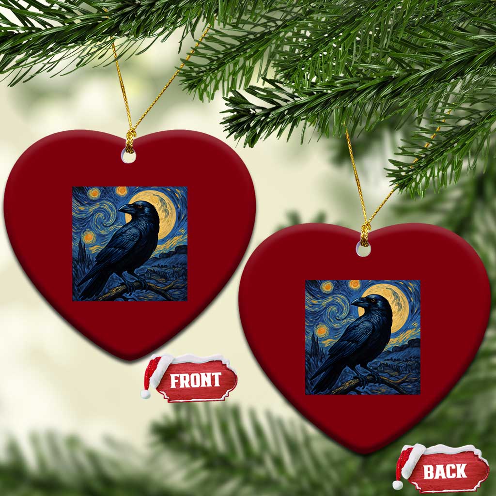 Starry Night Raven Moon Van Gogh Ceramic Ornament TS14 Print Your Wear