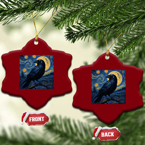 Starry Night Raven Moon Van Gogh Ceramic Ornament TS14 Print Your Wear